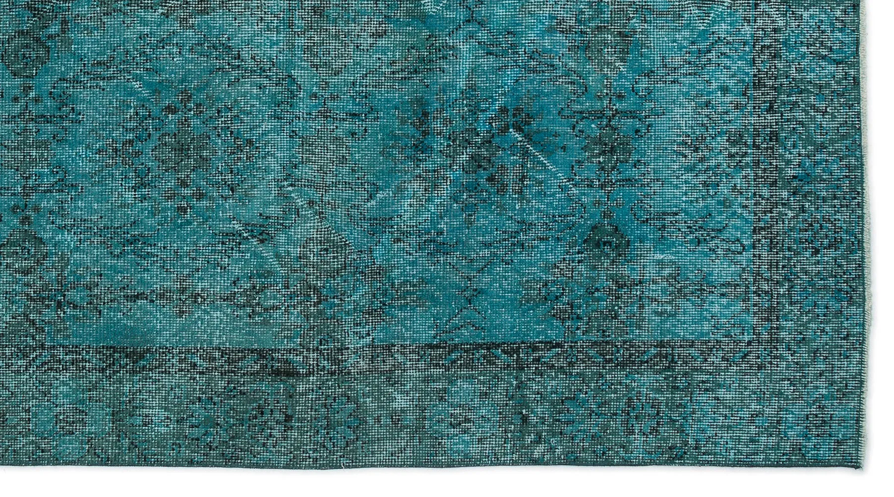 Retro Design Stone Blue Over Dyed Vintage Rug 4'9'' x 8'11'' ft 144 x 271 cm