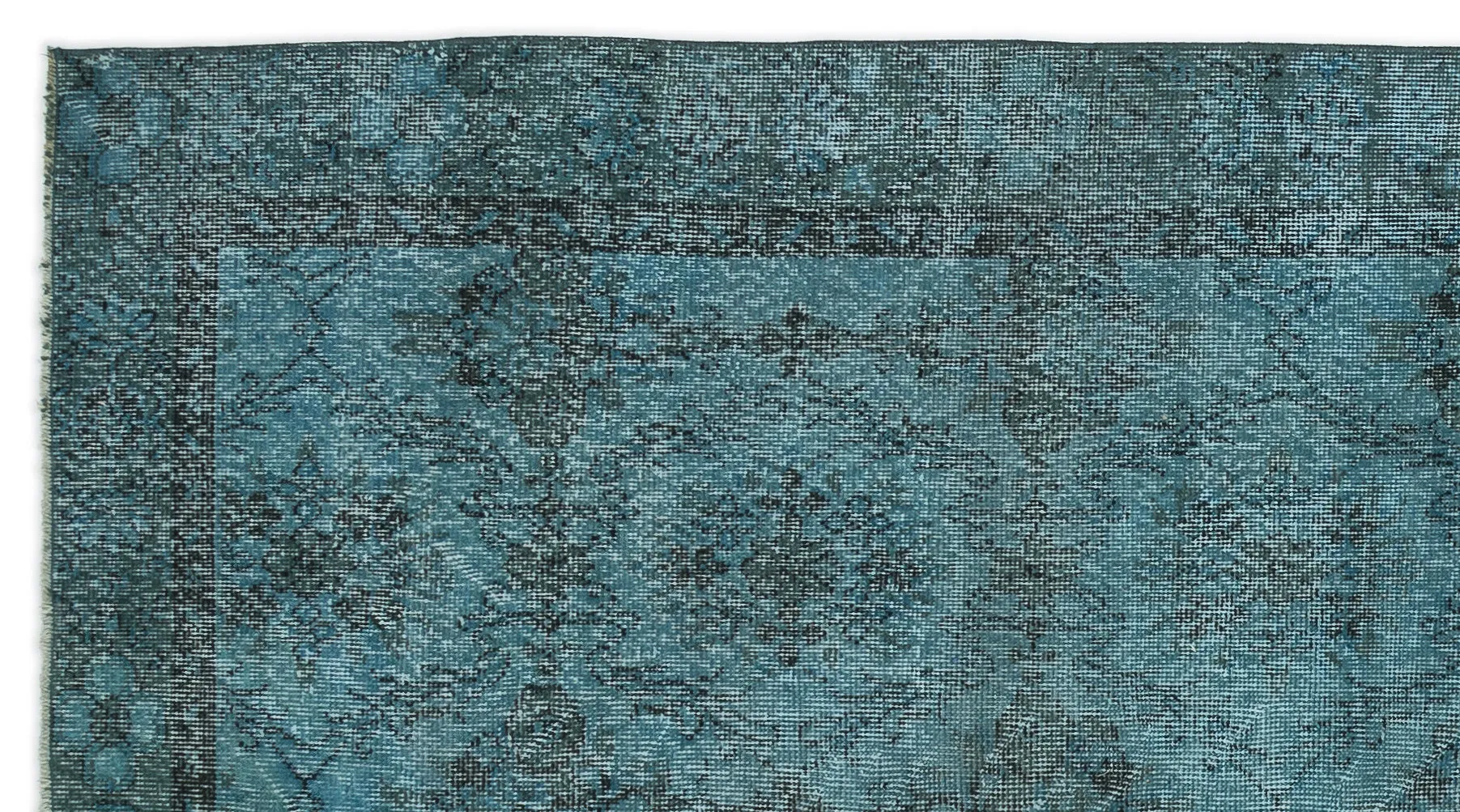 Retro Design Stone Blue Over Dyed Vintage Rug 4'9'' x 8'11'' ft 144 x 271 cm