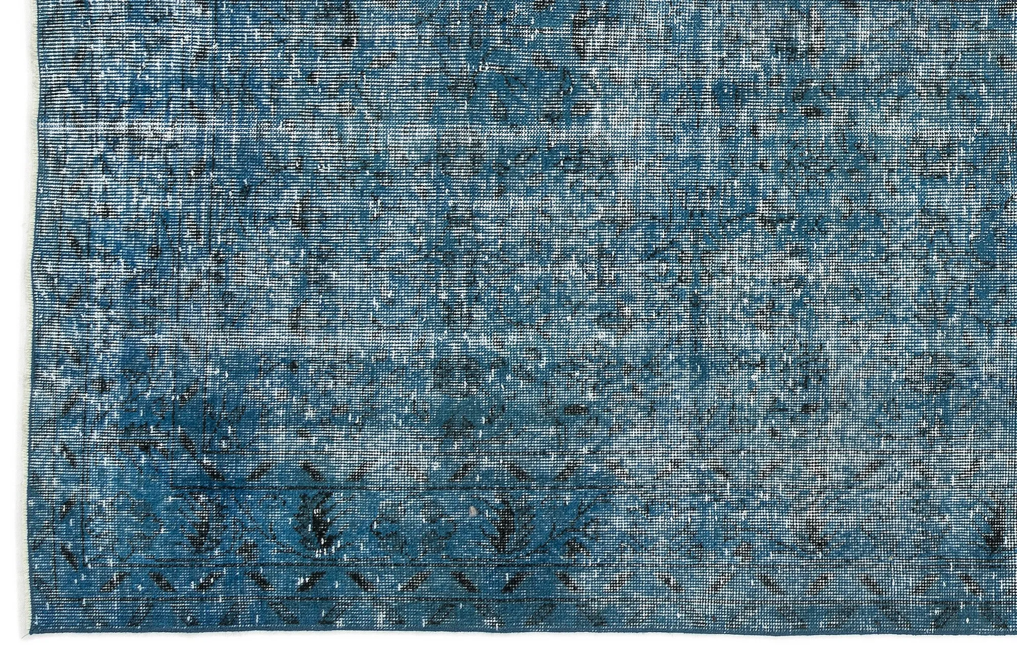 Retro Design Stone Blue Over Dyed Vintage Rug 5'9'' x 9'3'' ft 174 x 283 cm