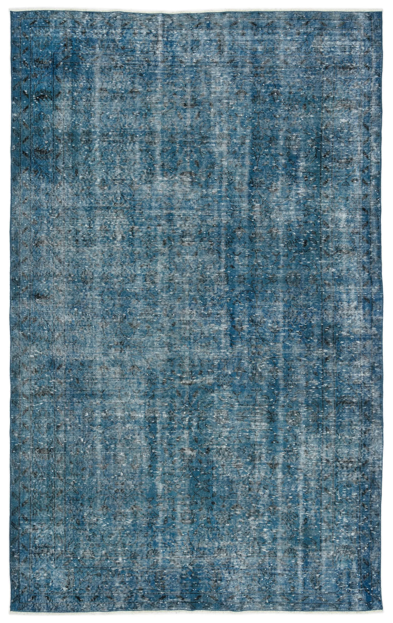 Retro Design Stone Blue Over Dyed Vintage Rug 5'9'' x 9'3'' ft 174 x 283 cm