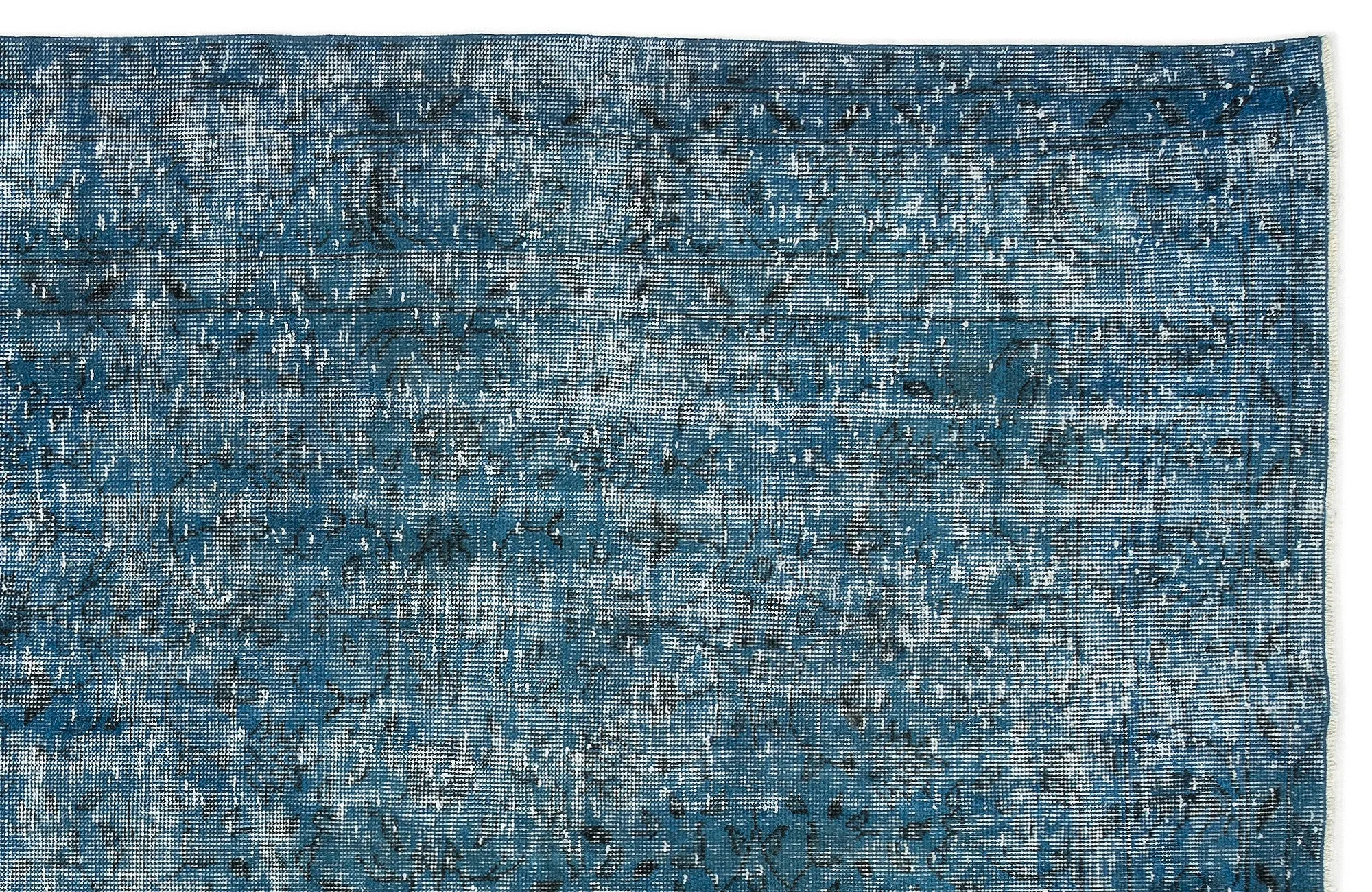 Retro Design Stone Blue Over Dyed Vintage Rug 5'9'' x 9'3'' ft 174 x 283 cm