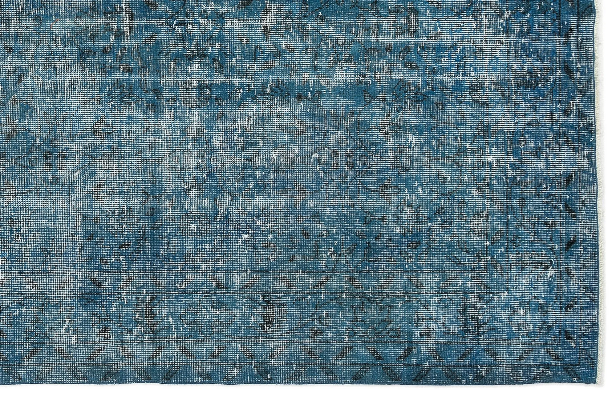 Retro Design Stone Blue Over Dyed Vintage Rug 5'9'' x 9'3'' ft 174 x 283 cm