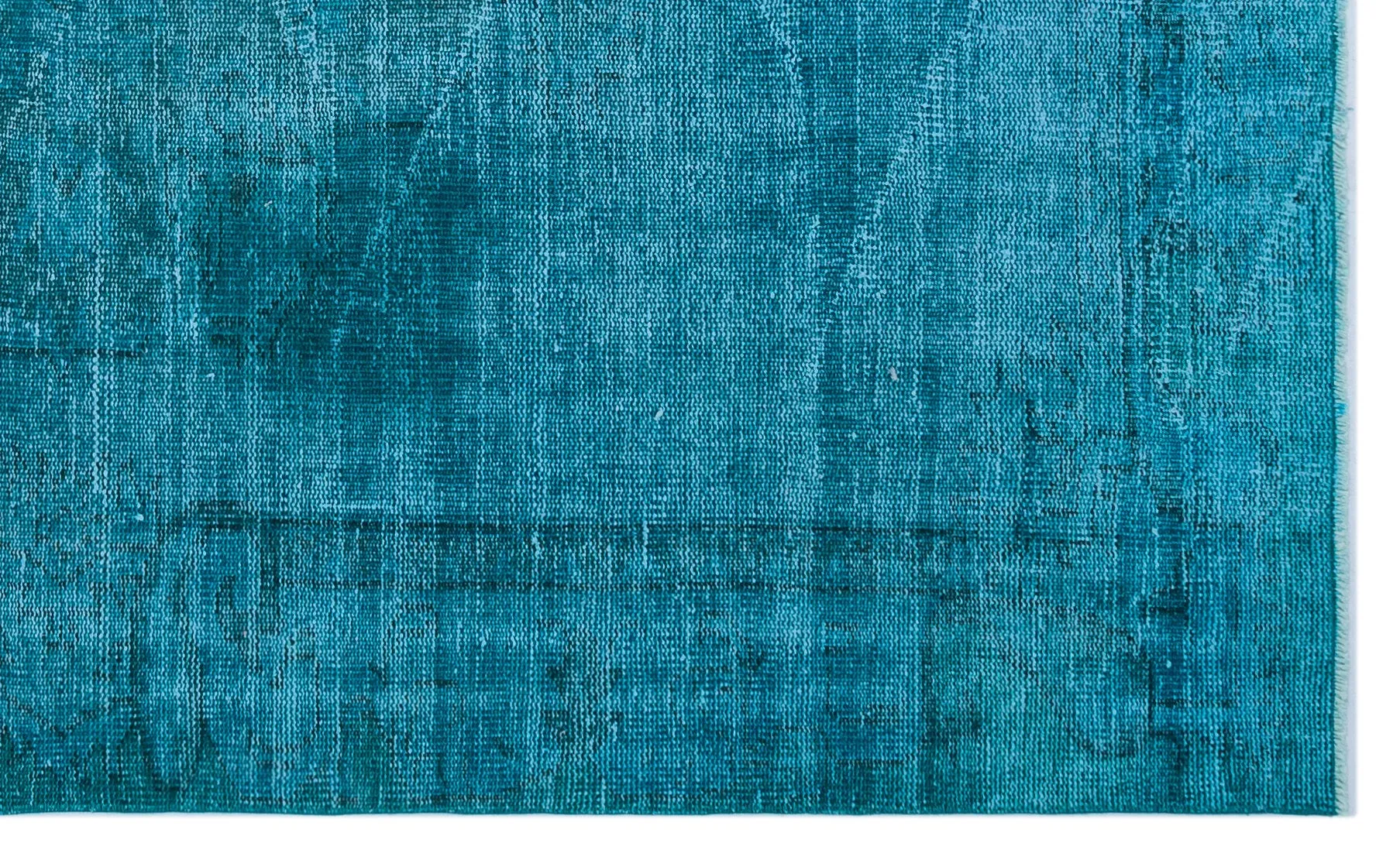 Retro Design Turquoise Over Dyed Vintage Rug 5'1'' x 8'4'' ft 154 x 253 cm