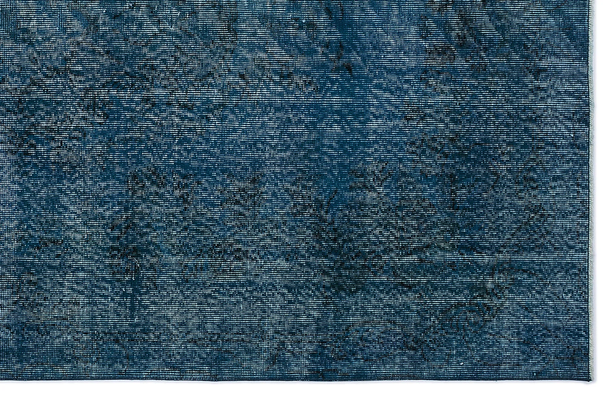 Retro Design Turquoise Over Dyed Vintage Rug 5'7'' x 9'1'' ft 169 x 276 cm