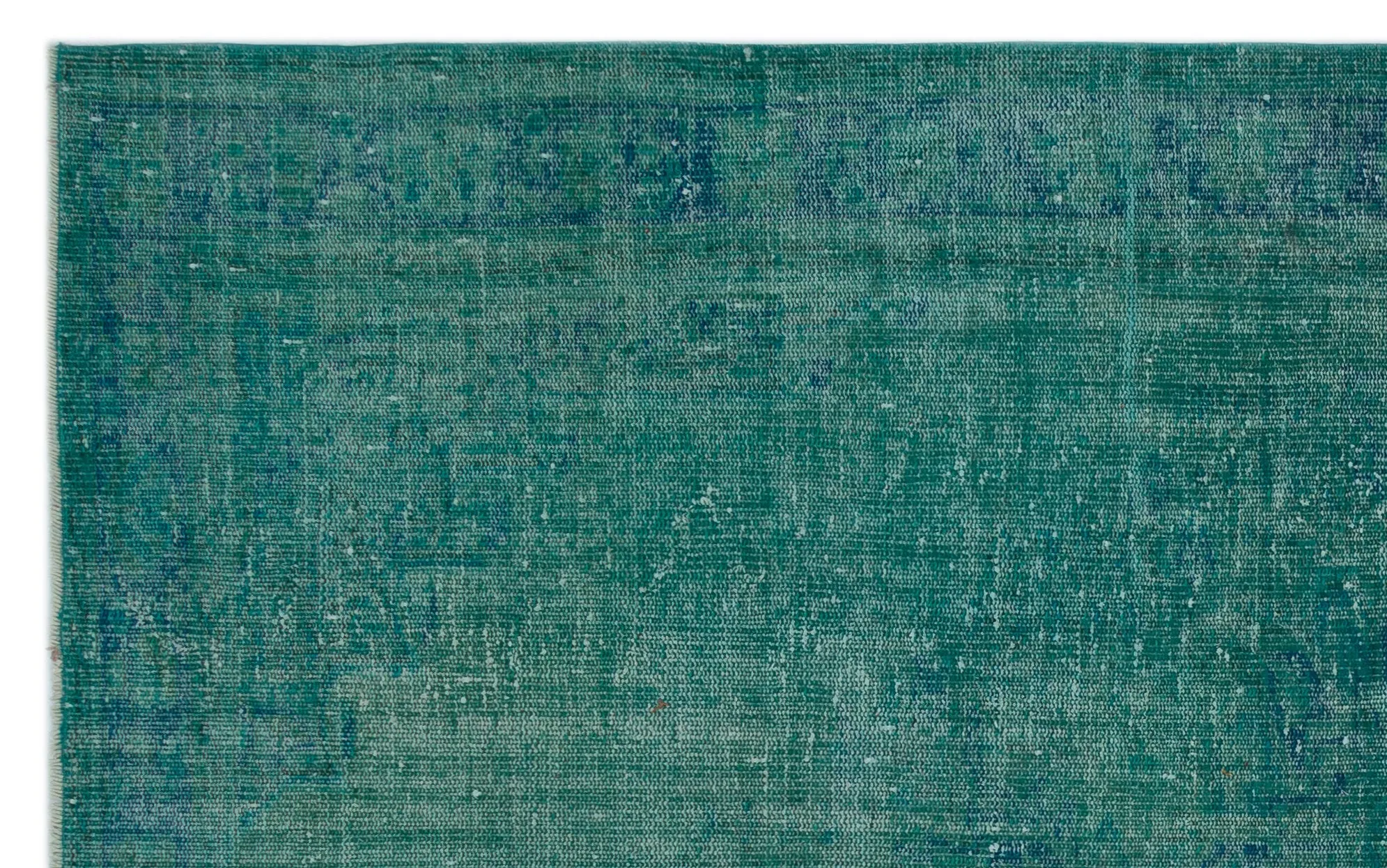 Retro Design Turquoise Over Dyed Vintage Rug 5'8'' x 9'2'' ft 172 x 280 cm