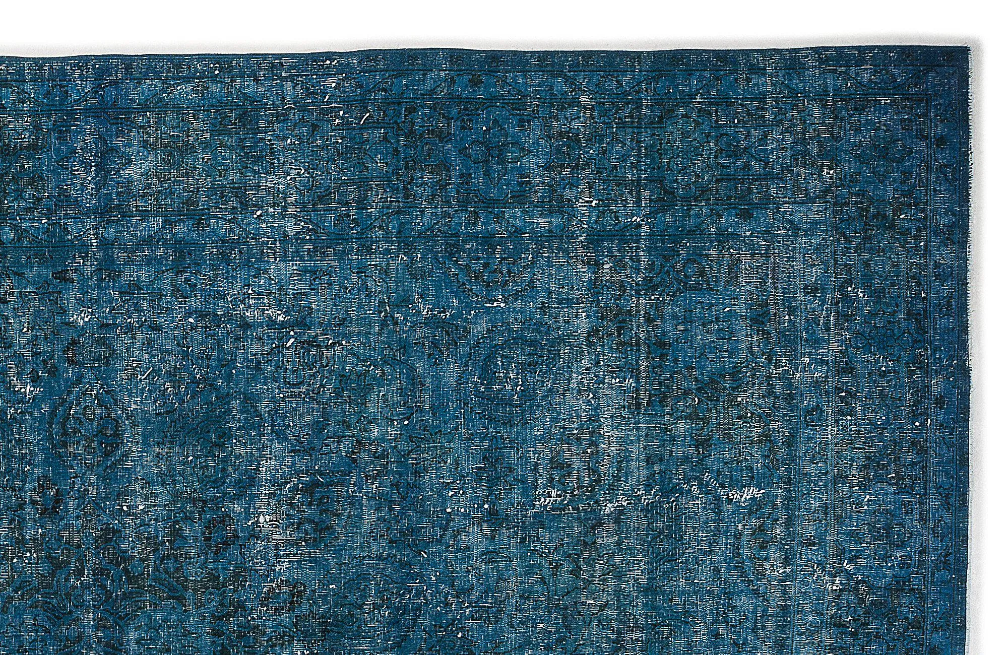 Retro Design Turquoise Over Dyed Vintage XLarge Rug 9'6'' x 12'3'' ft 290 x 374 cm