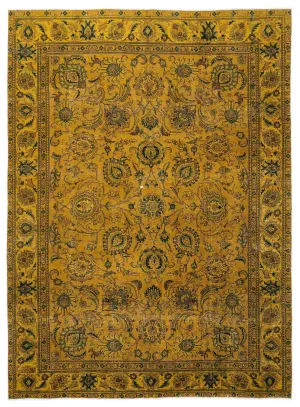 Retro Design Yellow Over Dyed Vintage XLarge Rug 9'1'' x 12'11'' ft 276 x 393 cm