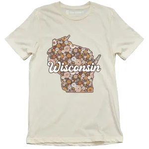 Retro Floral Wisconsin