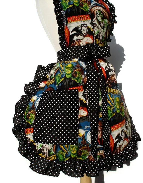 Retro Horror Movie Hollywood Monsters Vintage Inspired Apron #A908