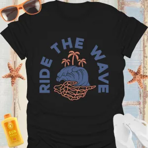 Retro-Inspired Ride The Wave Ocean Adventure Tshirt