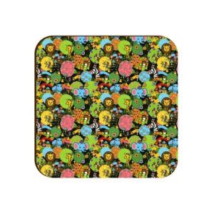 Retro Jungle Party Square Coaster