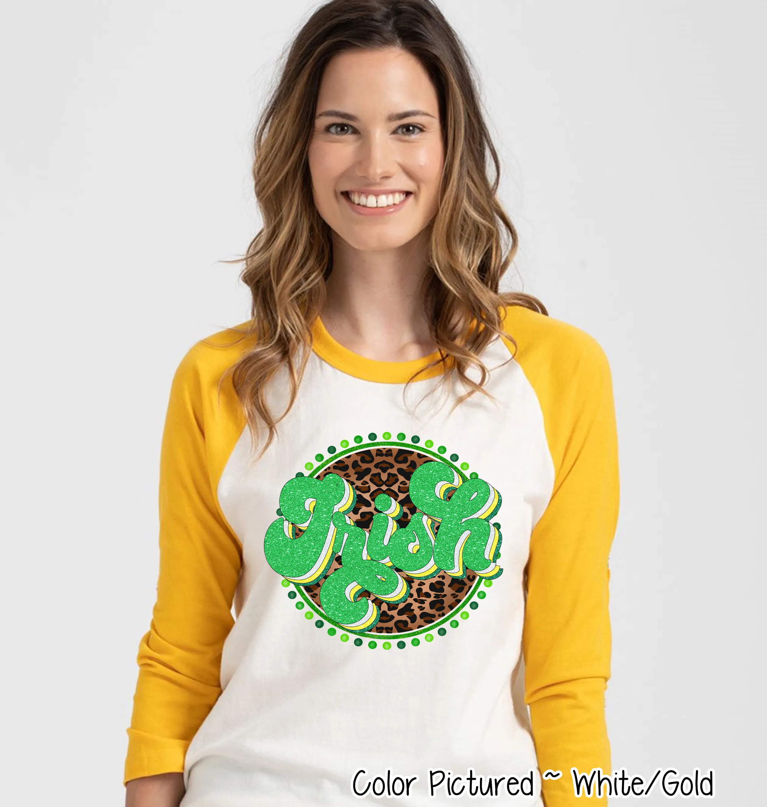 Retro Leopard Irish St Patricks Day Tee