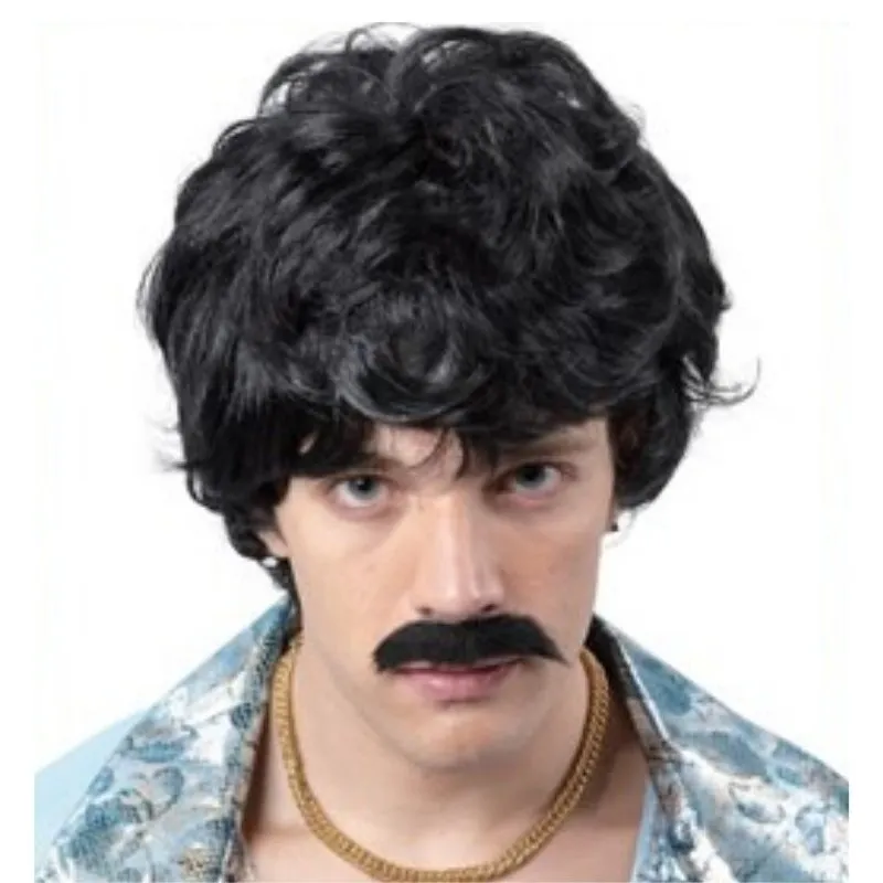 Retro Man Black Wig
