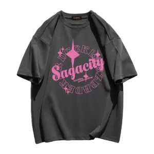 Retro "Sagacity" Graphic T-shirt
