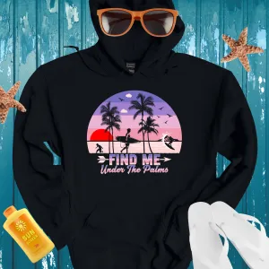 Retro Summer Hoodie With Sunset Beach Scene Design