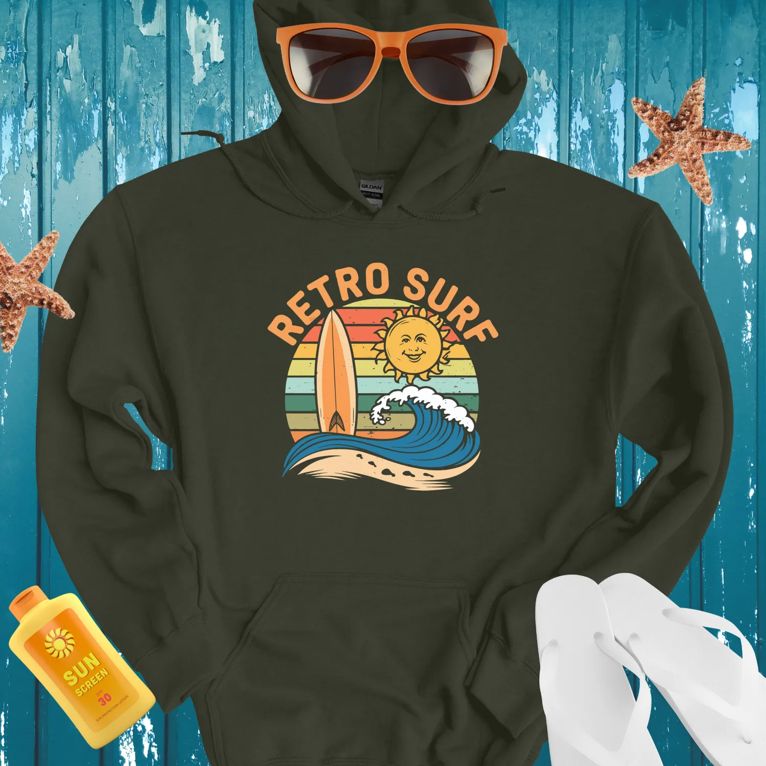 Retro Surf Hoodie For Vintage Style Enthusiasts