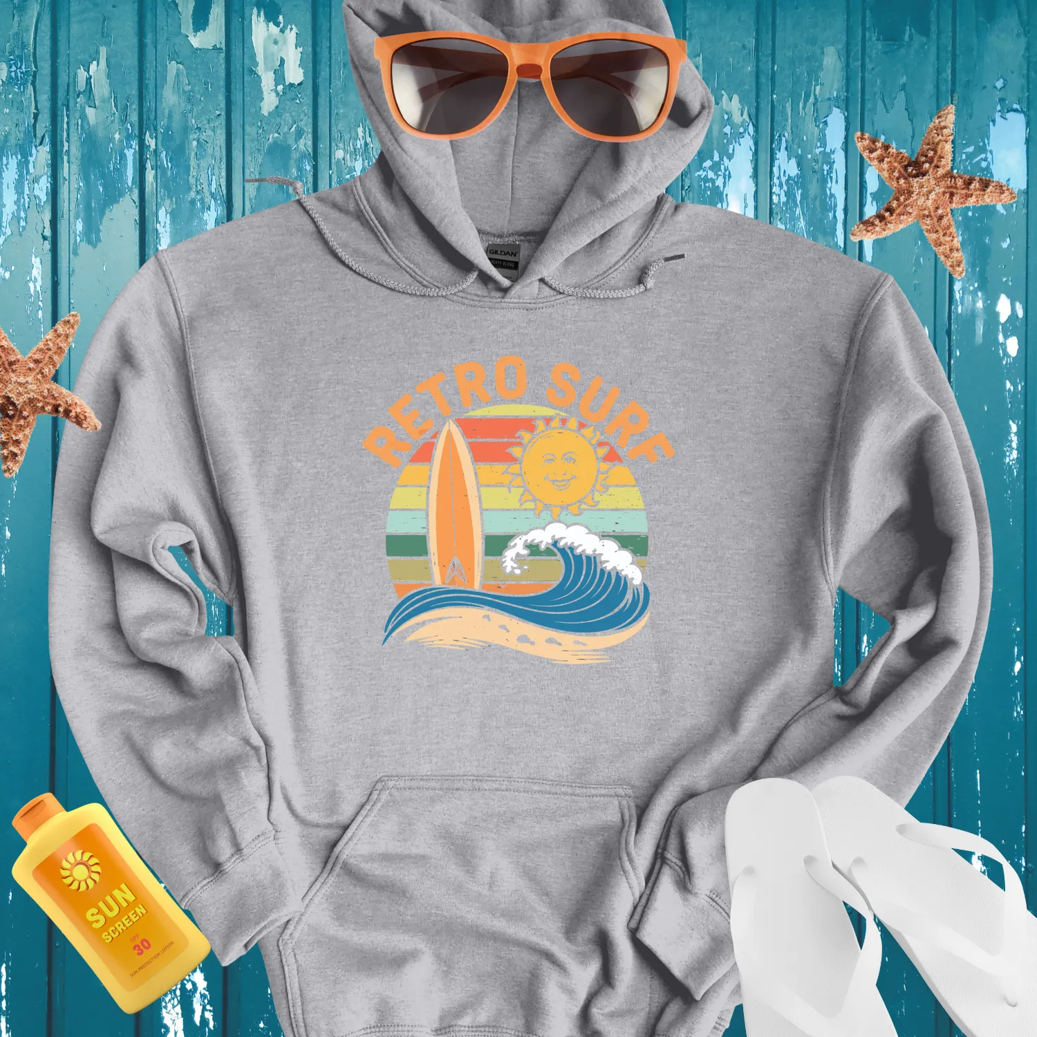 Retro Surf Hoodie For Vintage Style Enthusiasts