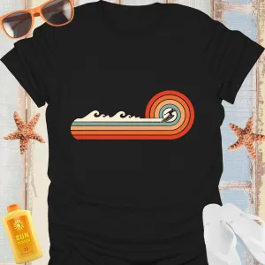 Retro Surfing T-Shirt With Vintage Wave Design