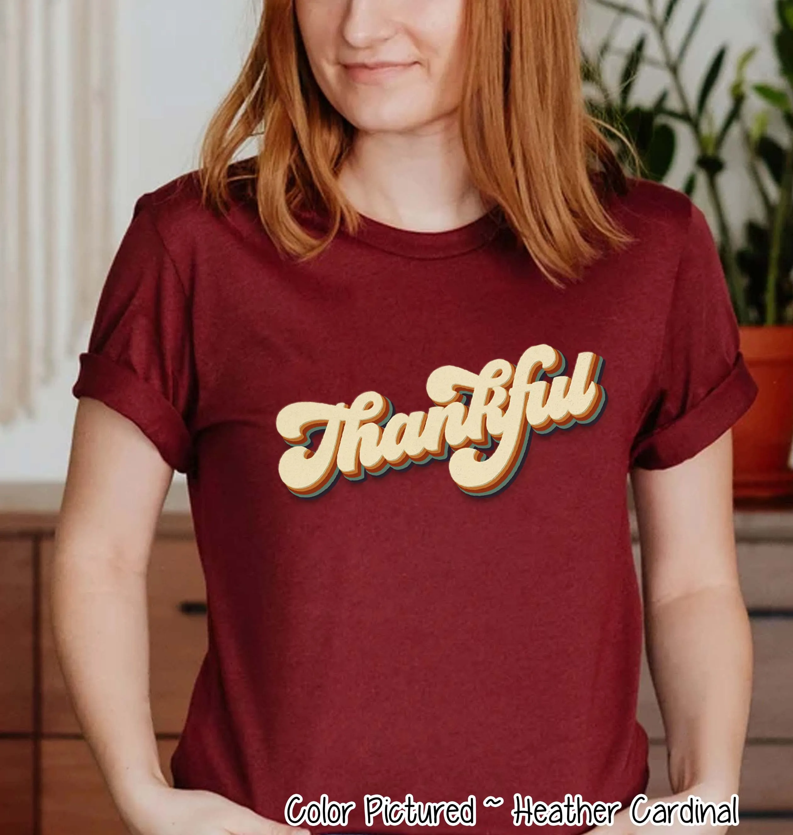 Retro Thankful Fall Thanksgiving Tee