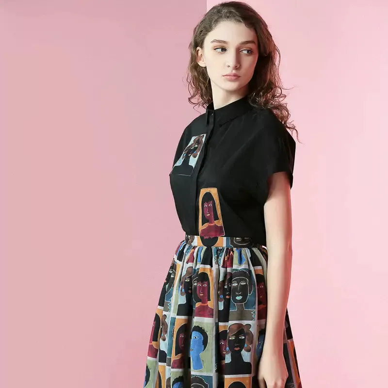 retro wave spectrum print shirt