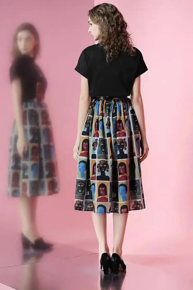 retro wave spectrum print shirt