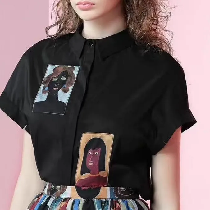 retro wave spectrum print shirt