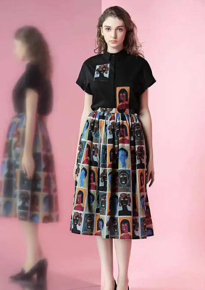 retro wave spectrum print shirt