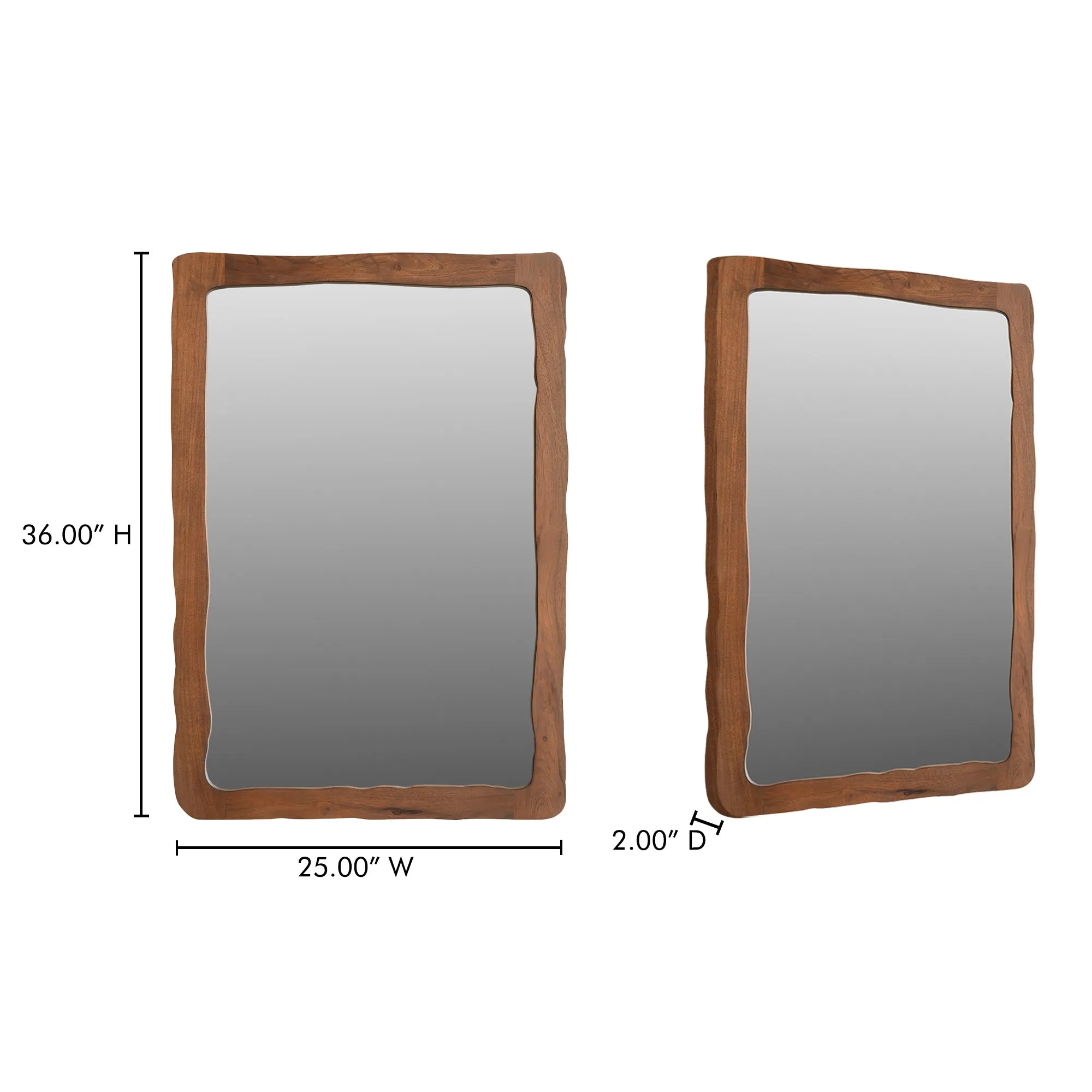 RetroWave Acacia Wood Free-Form Mirror