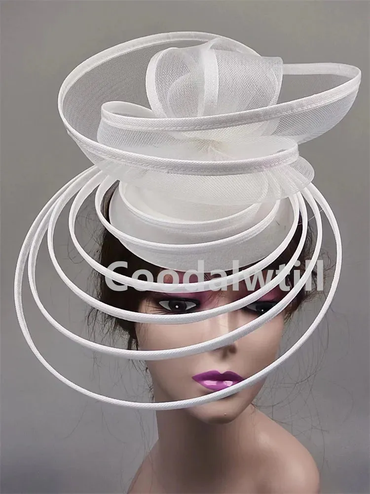 Royal Ascot Luxury Fascinator Hat Women Wedding Headpiece Mesh Hat Formal Event Pillbox Fascinator Hats Ladies Mariage Millinery