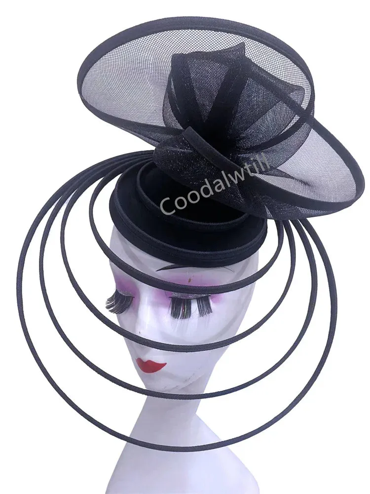 Royal Ascot Luxury Fascinator Hat Women Wedding Headpiece Mesh Hat Formal Event Pillbox Fascinator Hats Ladies Mariage Millinery