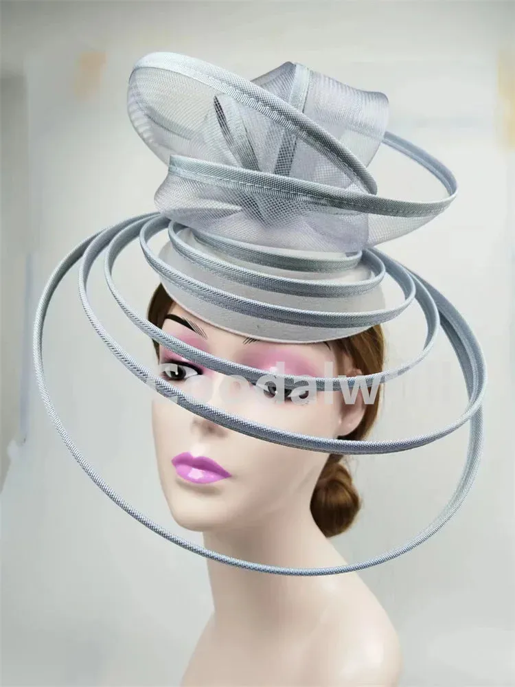 Royal Ascot Luxury Fascinator Hat Women Wedding Headpiece Mesh Hat Formal Event Pillbox Fascinator Hats Ladies Mariage Millinery