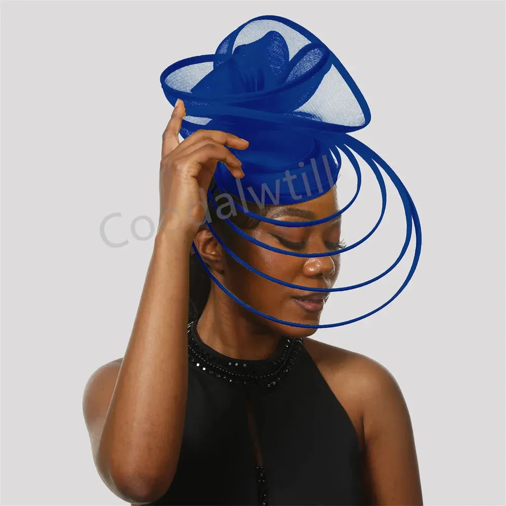 Royal Ascot Luxury Fascinator Hat Women Wedding Headpiece Mesh Hat Formal Event Pillbox Fascinator Hats Ladies Mariage Millinery