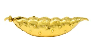 Schlumberger Tiffany & Co. 18 Karat Gold Pea Pod Pill Box Circa 1960