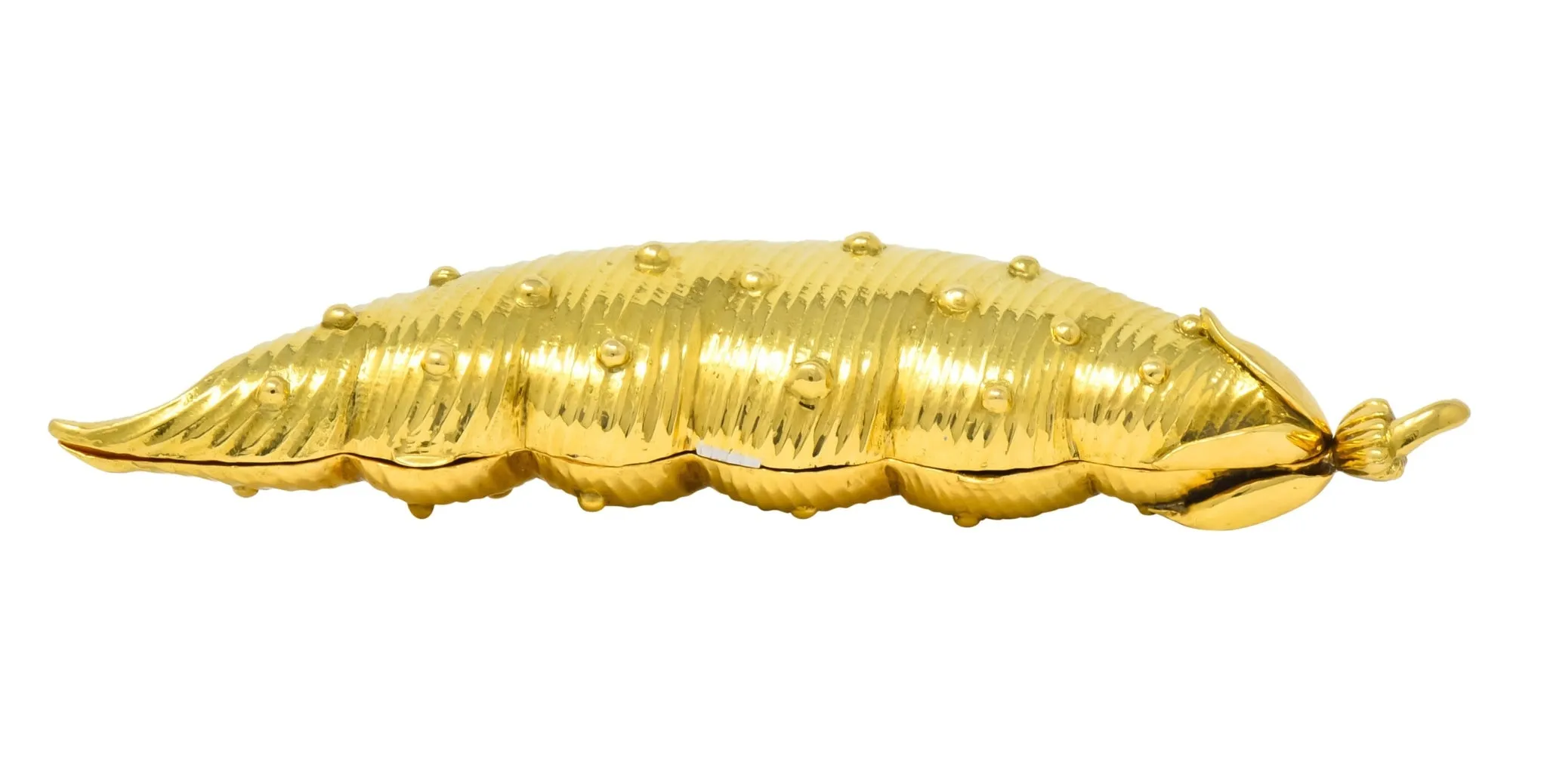 Schlumberger Tiffany & Co. 18 Karat Gold Pea Pod Pill Box Circa 1960