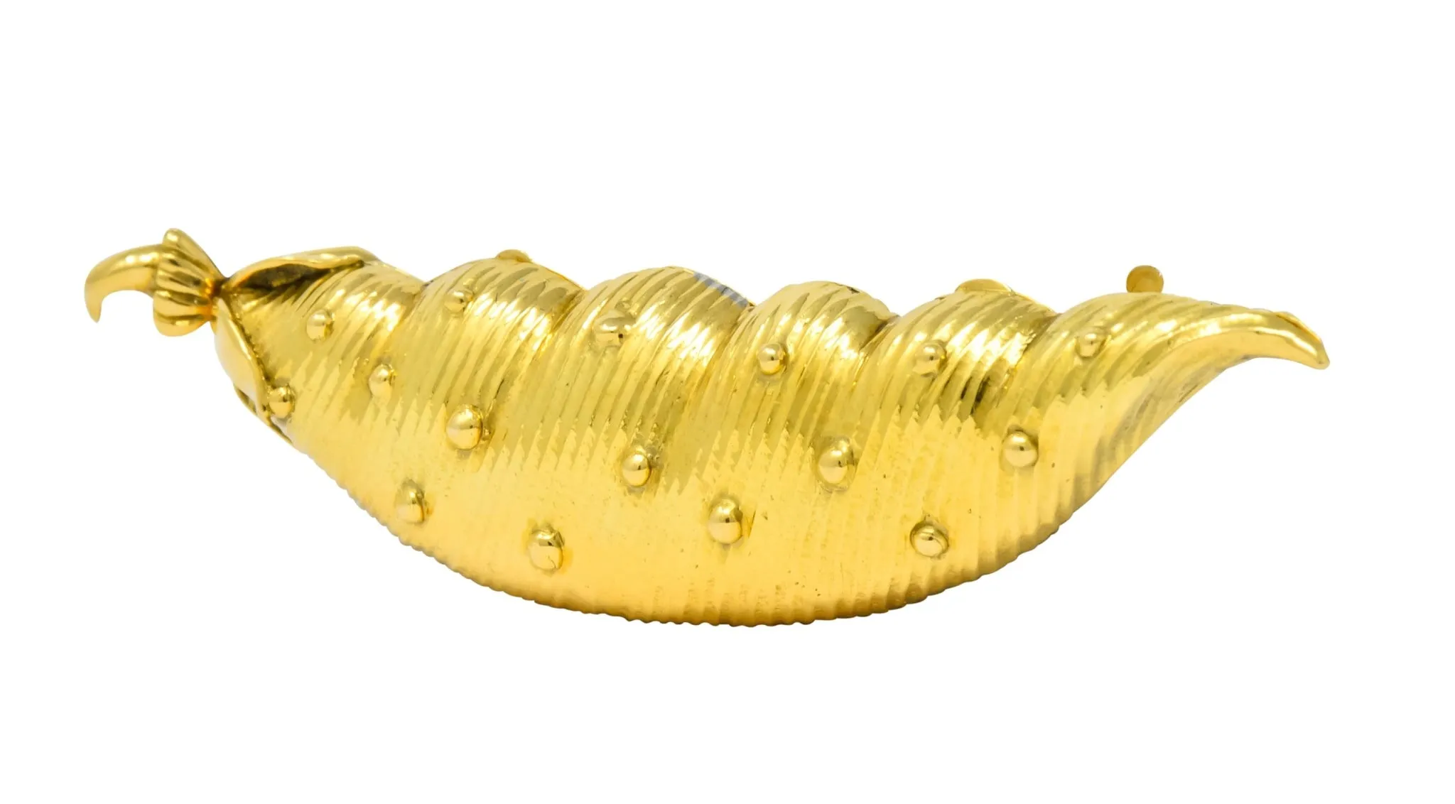 Schlumberger Tiffany & Co. 18 Karat Gold Pea Pod Pill Box Circa 1960