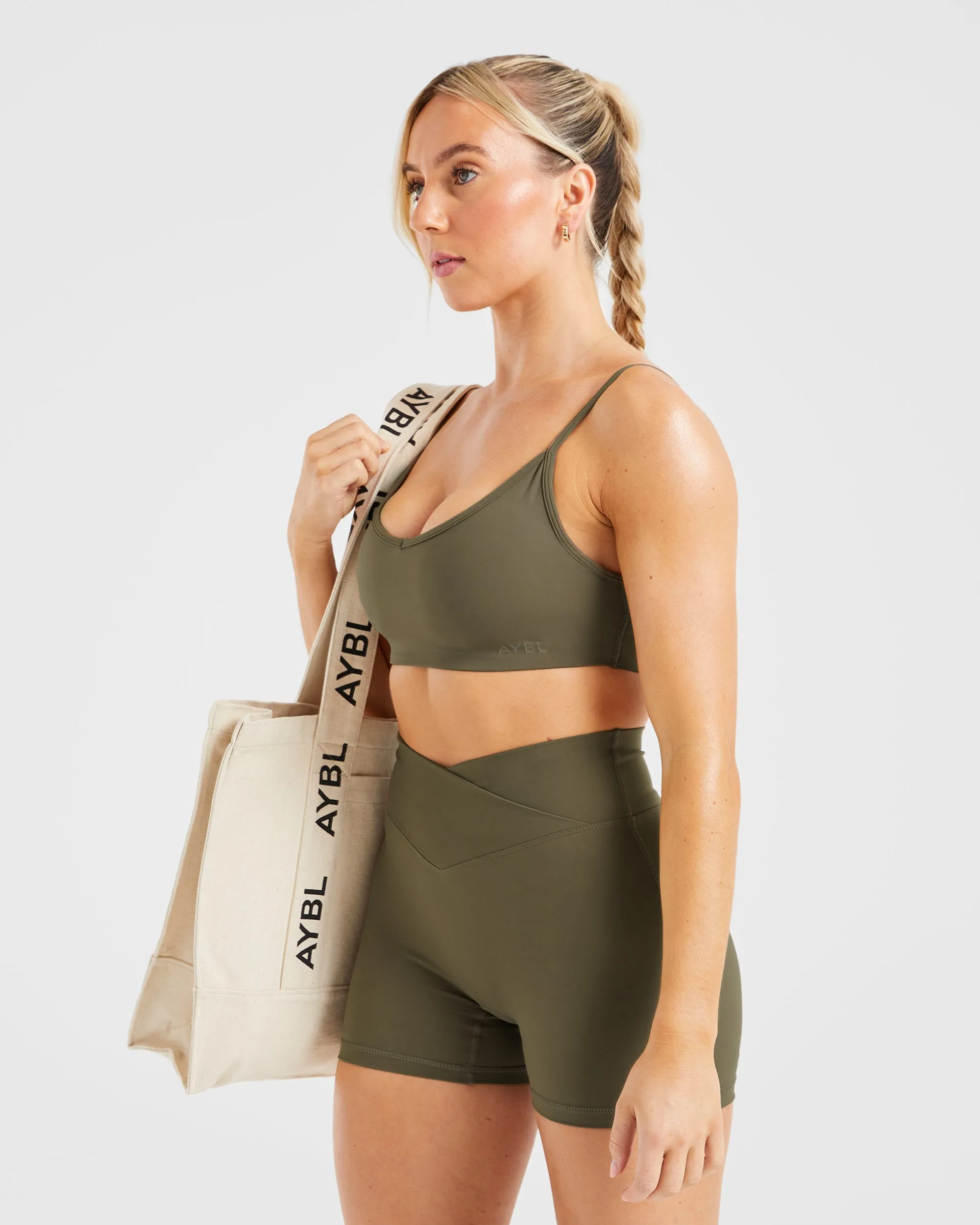 Sculpt Wrap Sports Bra - Deep Khaki
