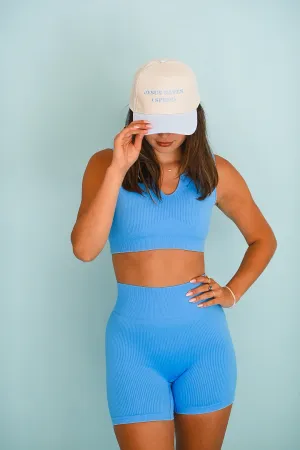 Seaside Daze Blue Biker Shorts Set