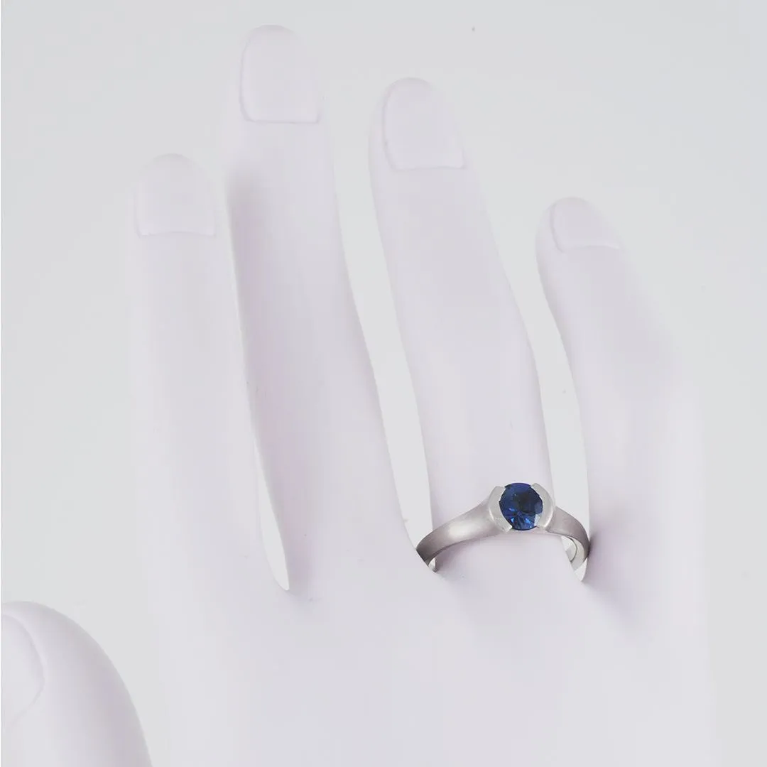 SHOLDT DESIGN- Half Bezel Ring with Blue Sapphire