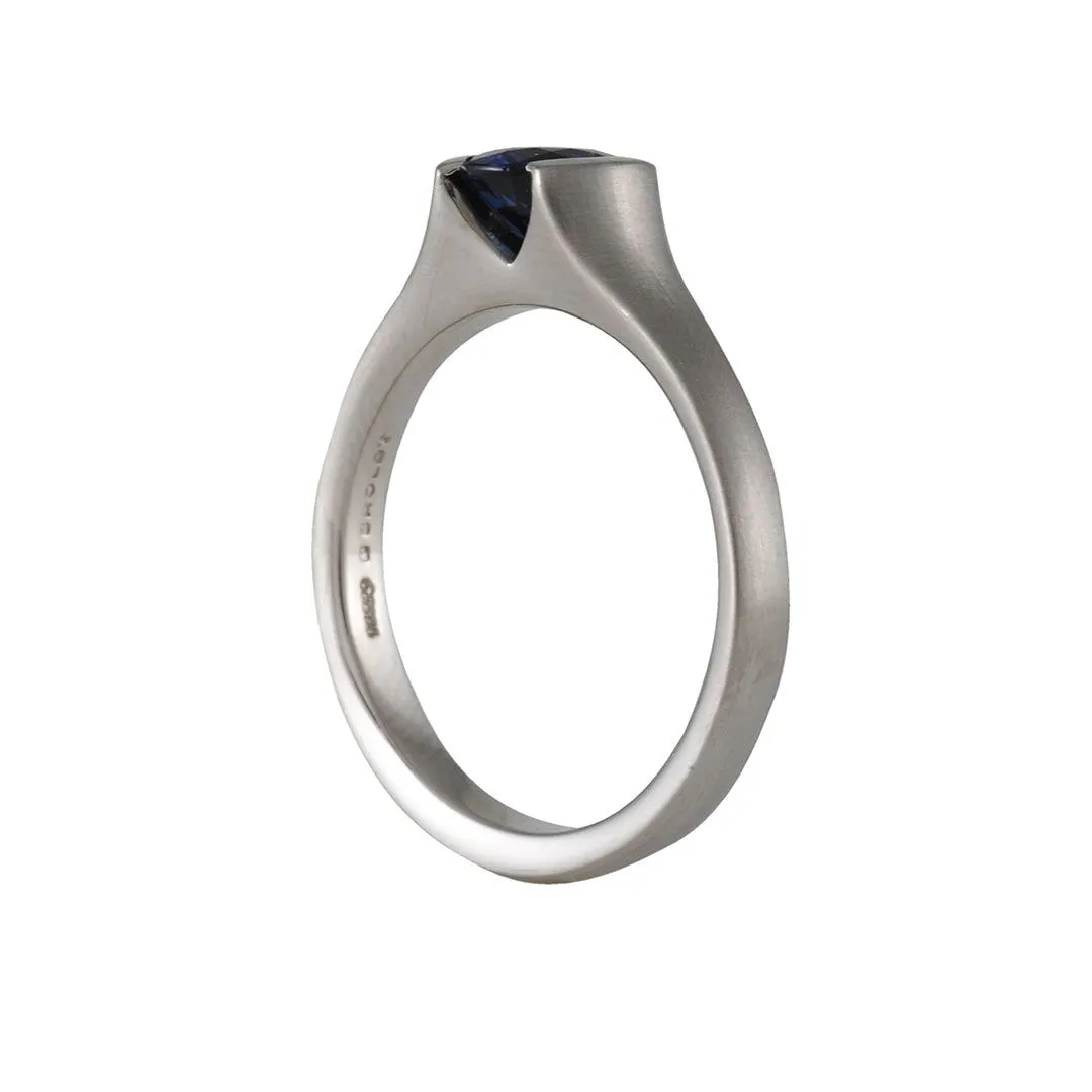 SHOLDT DESIGN- Half Bezel Ring with Blue Sapphire