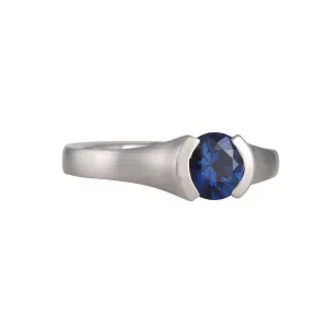 SHOLDT DESIGN- Half Bezel Ring with Blue Sapphire
