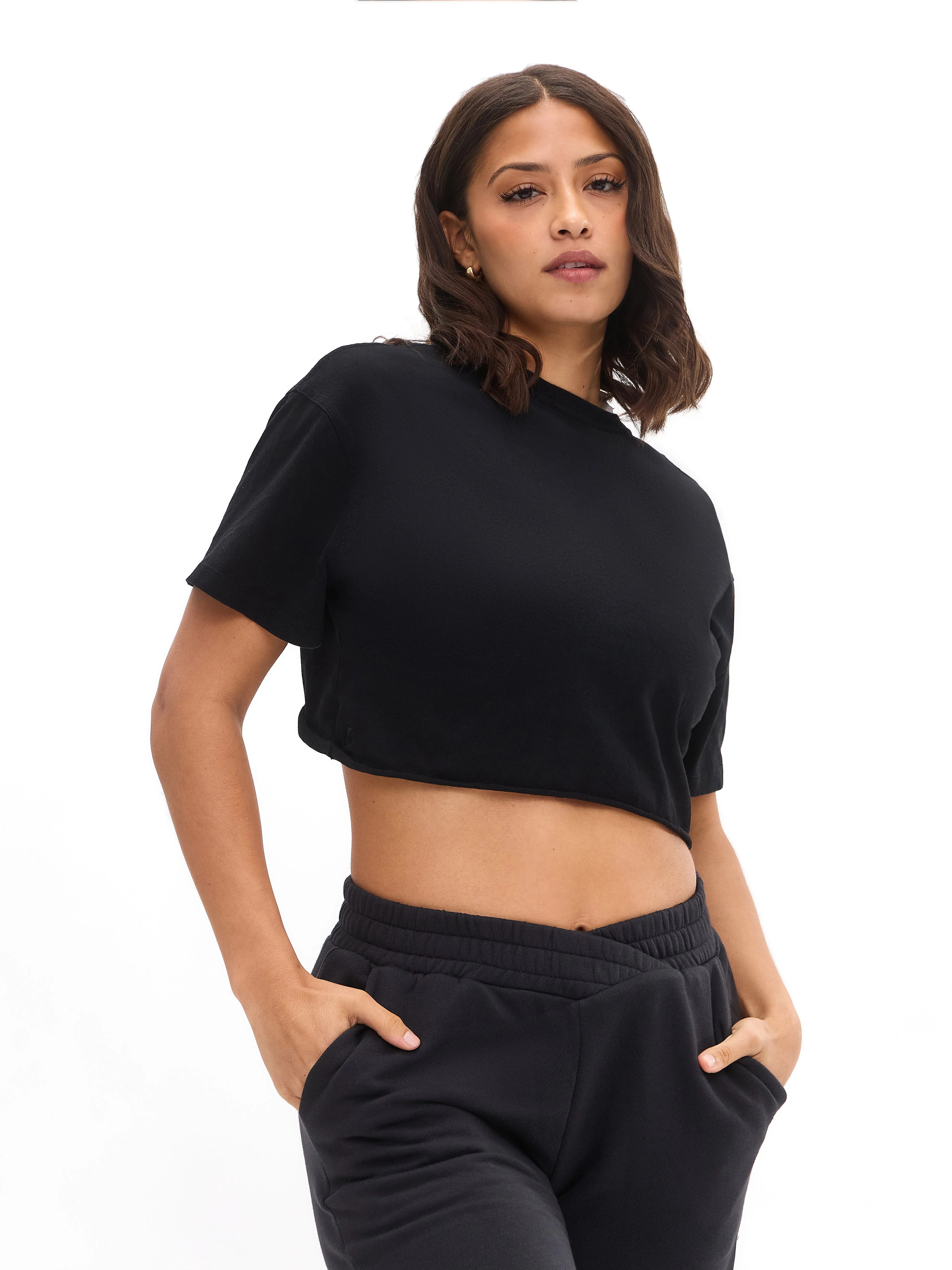 Slouchy Twist Tee - Onyx Black