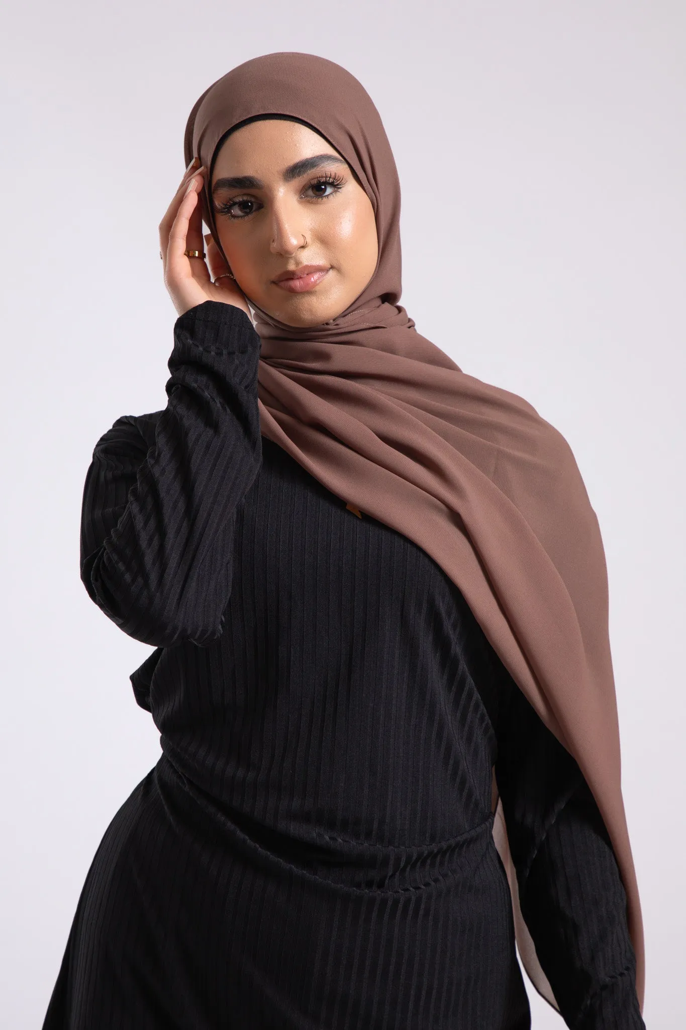 Soft Chiffon Hijab - Cobble Brown