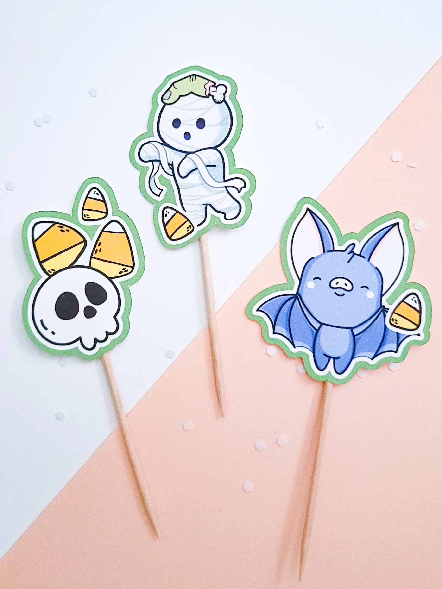 Spooky Retro Cupcake Toppers