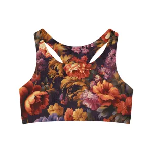 Sports Bra - Impressionist Poppy.