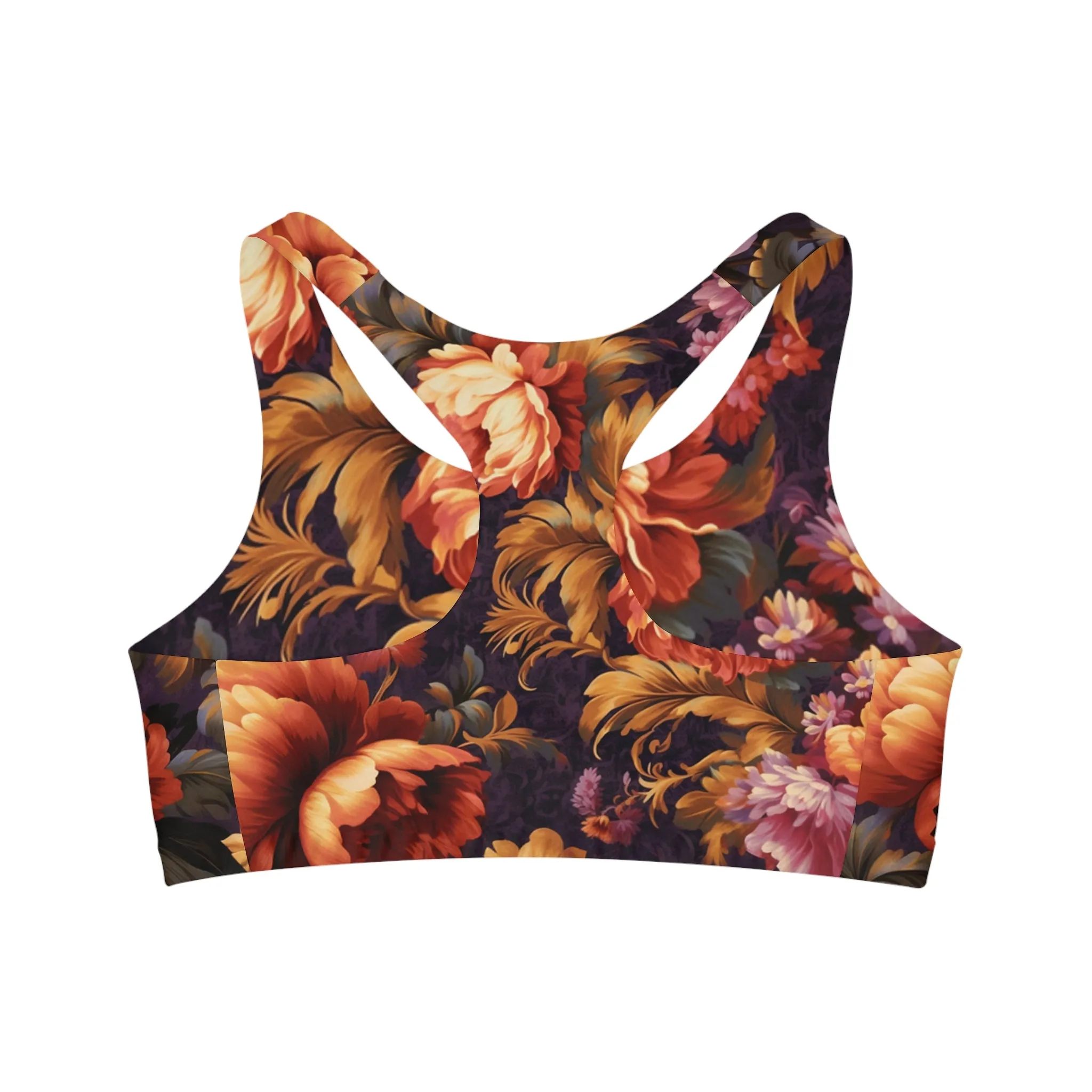 Sports Bra - Impressionist Poppy.