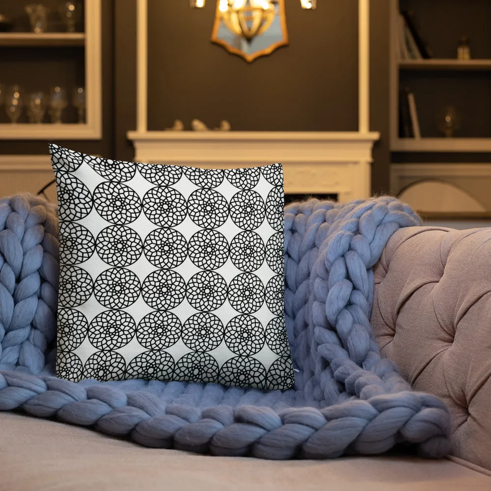 Square and Rectangle Big Ben Inspired Pillow - Black and White