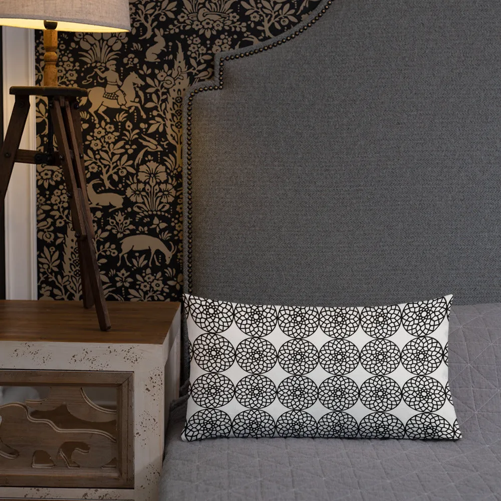 Square and Rectangle Big Ben Inspired Pillow - Black and White