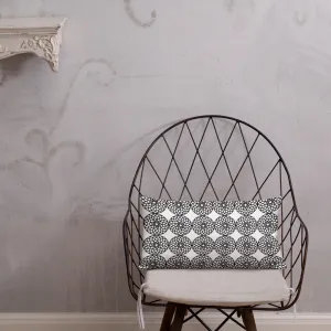 Square and Rectangle Big Ben Inspired Pillow - Black and White