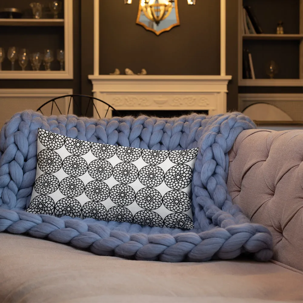 Square and Rectangle Big Ben Inspired Pillow - Black and White