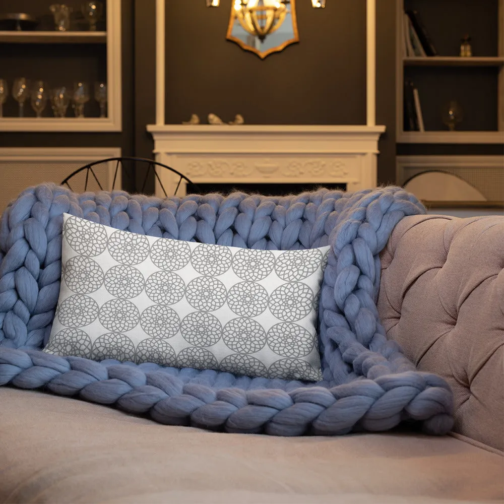 Square and Rectangle Big Ben Inspired Pillow - Gray and White
